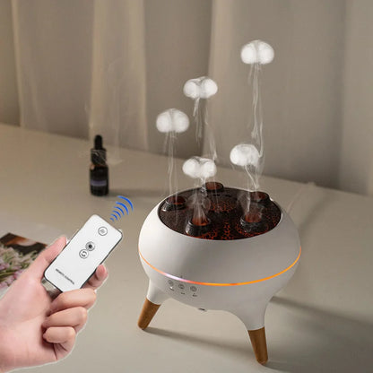 Dynamic Jellyfish 250ml Air Humidifier — Essential Oil Diffuser with Remote Control and 7-Color Night Lights for Bedroom