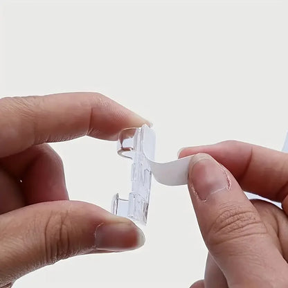 Clear Adhesive Cable Clips - Transparent Wall & Desk Cord Holders for Cable Management