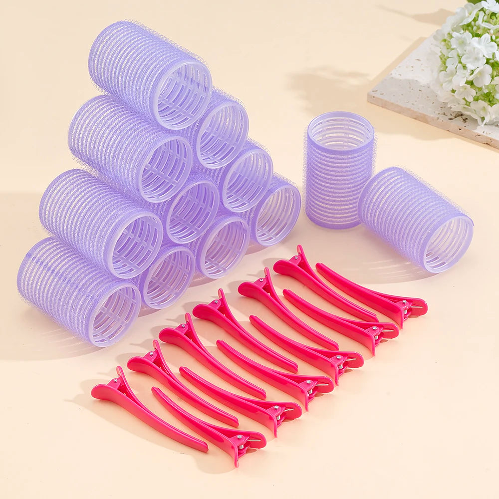 24-Piece Self-Grip Hair Rollers - Heatless Curlers for Volume, Bangs & Easy Styling