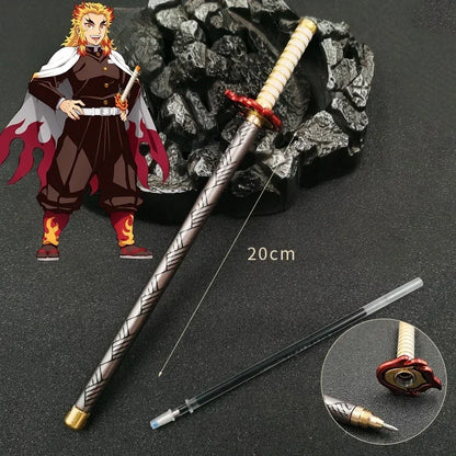 Demon Slayer Gel Pen - 0.5mm Black Ink Anime Sword Design Pen for Students, Cosplay Fans and Gifts
