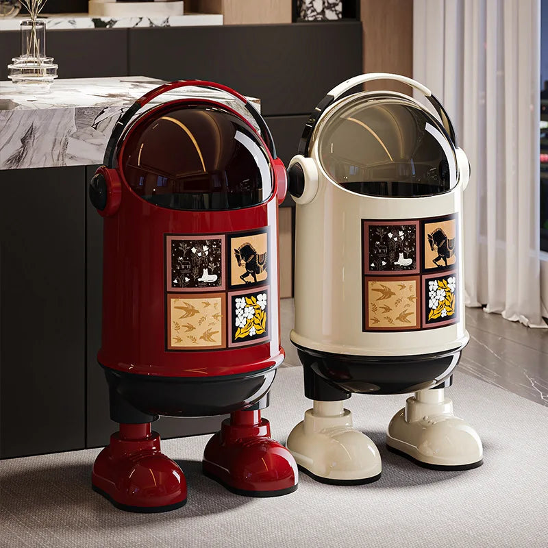 Creative Astronaut Trash Bin - Decorative Household Garbage Storage for Bedroom, Bathroom & Living Room
