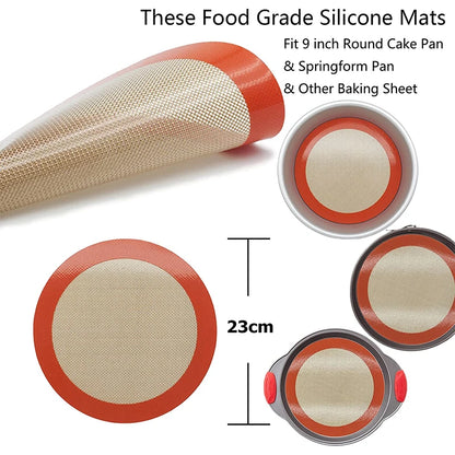 LMETJMA Round Silicone Baking Mats – Non-Stick, Food-Grade & Reusable for Macarons, Cookies & Oven Use