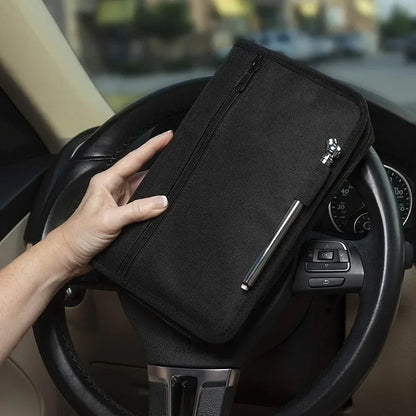 Nylon Car Registration & Insurance Holder – Driver's License Case, Credit Card & Auto Document Organizer for Glove Box