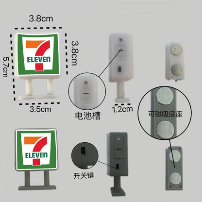 Magnetic Fridge Stickers – Coffee Shop 711 Luminous Light Box, Creative Convenience Store Decor & Home Ornament