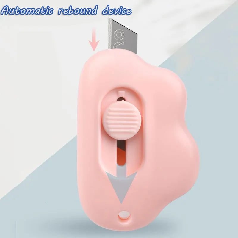 Kawaii Clouds Portable Utility Knife - Unpacking Artifact for Students, School, Office Learning Supplies