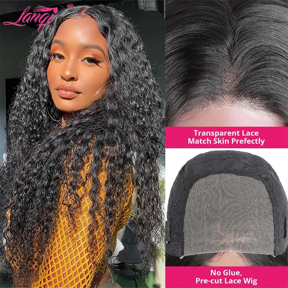 250% Curly Human Hair Lace Front Wig – Deep Wave Brazilian Remy 13x4 Water Wave Lace Frontal Wig