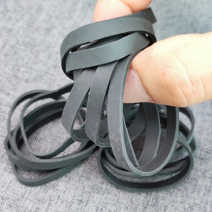 100Pcs Strong Black Rubber Bands - Stretchable Sturdy Elastic Rubber Ties for Office & Home Packaging