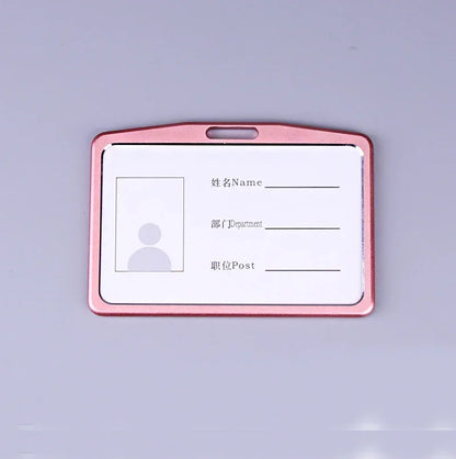 Office Metal ID Badge Holder – Aluminium Alloy Employee Name Cover, Business Case & Credit Card Wallet