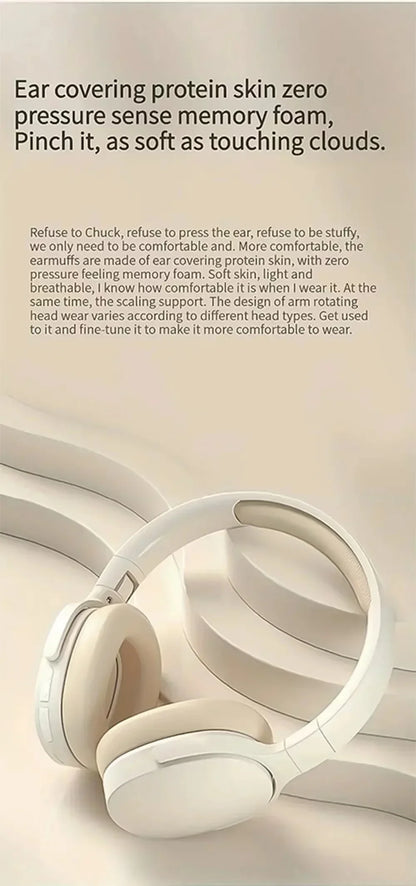 New Wireless Bluetooth Over-Ear Headphones – HiFi Stereo Headset with Mic, TF/AUX Music Player & Sports Earphones