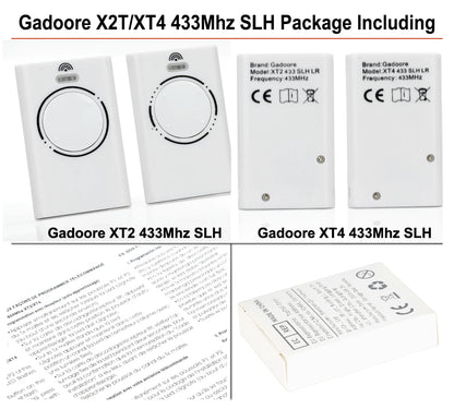Gadoore XT2 XT4 433MHz SLH LR Garage Door & Gate Remote | Compatible with XT2/XT4 SLH & SLH LR