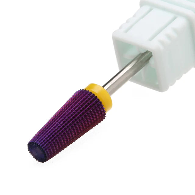 Purple 5-in-1 Tapered Carbide Nail Drill Bits - Milling Cutter for Manicure, Gel & Acrylic Removal, Nail Accessories Tool