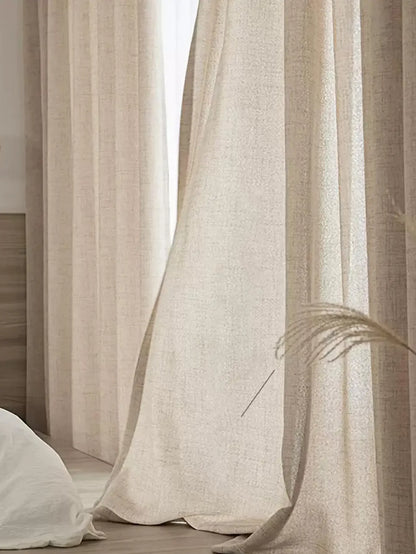 Thickened Cotton Linen Semi-Shading Curtains – Stylish Window Drapes for Bedrooms & Living Rooms