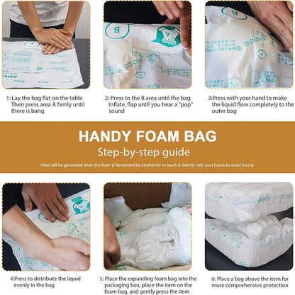 4pcs/8pcs Fragile Expanding Foam Protective Bags – Quick Foam Packing Wrap for Car Accessories & Glass Protection