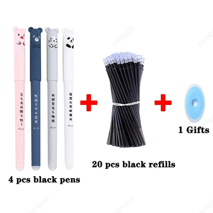 Kawaii Erasable Gel Pens 25-Piece Set - Cute School and Office Writing Pens for Notebooks and Stationery