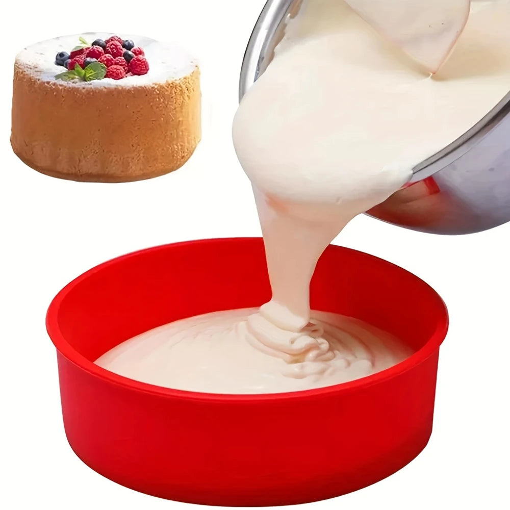 Round Silicone Cake Mold – 4/6/8/10 Inch Non-Stick Baking Pan for Cheesecake, Birthday & Christmas Parties