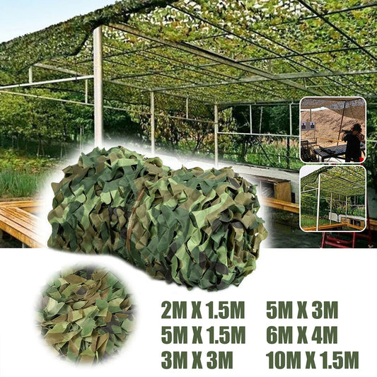 Hunting Camouflage Netting - Woodland Camo Shade Cover for Camping, Car Protection, Privacy & Outdoor Shelter