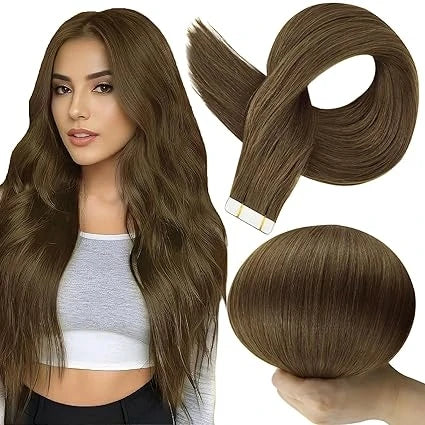 Full Shine Blonde Tape-In Hair Extensions – 100% Remy Human Hair, Double-Sided, Straight, Silky & Comfortable for Women