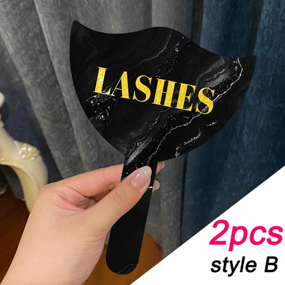2PCS Eyelash Technician Photo Prop Cards — Soft PVC Handheld Lash Beauty Display Tools for Salon & Social Media