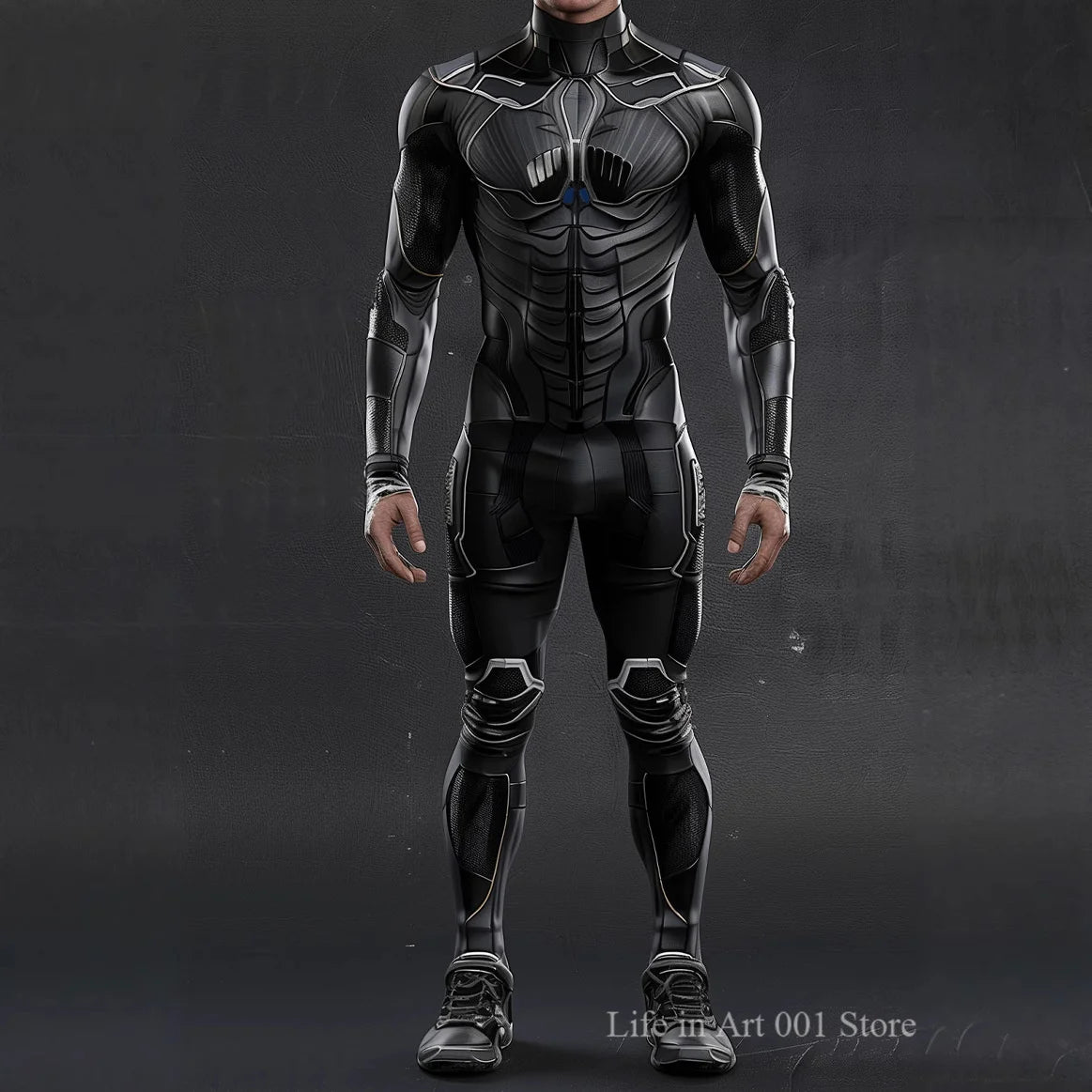 Cyberpunk Mechanical Armor Jumpsuit - Futuristic Steampunk Fighter Cosplay Bodysuit for Halloween & Costume Parties