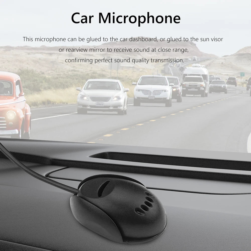 Portable Car Audio Microphone - 3.5mm External Mic with Noise Reduction for GPS, Bluetooth Car Stereo & Vehicle Systems