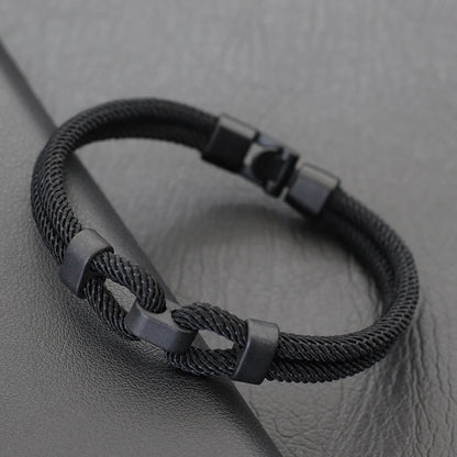 Personalized Men's Thread Bracelet – 4mm Milan Rope Bangle, 6 Color Wrap, Grade A Gift for Boyfriend