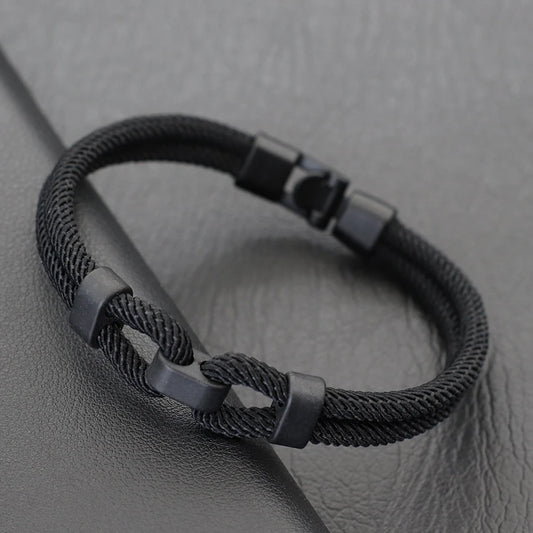 Personalized Men's Thread Bracelet – 4mm Milan Rope Bangle, 6 Color Wrap, Grade A Gift for Boyfriend