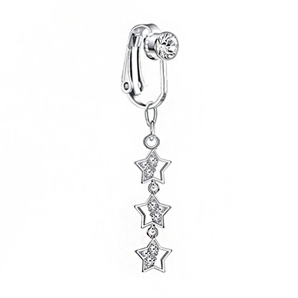 Faux Snake Belly Ring – Fake Clip-On Umbilical Navel Piercing, Belly Button & Cartilage Body Jewelry
