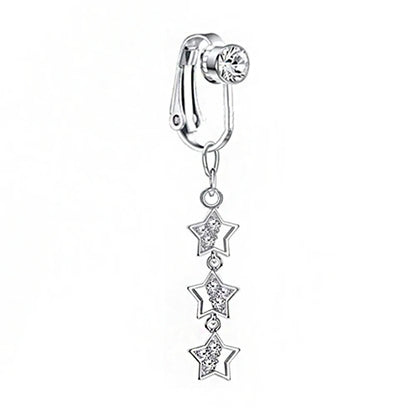 Faux Snake Belly Ring – Fake Clip-On Umbilical Navel Piercing, Belly Button & Cartilage Body Jewelry