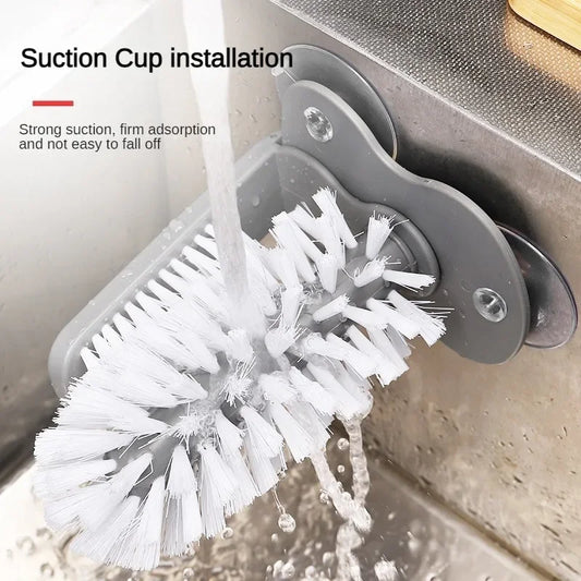 Efficient Sink Water Bottle and Glass Cup Cleaning Brush with Strong Suction - Lazy Clean Kitchen Tool for Goblets, Mugs, and More