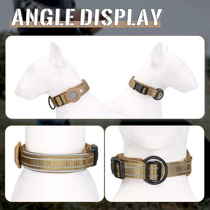 Reflective Padded AirTag Dog Collar – Integrated AirTag Holder for Small, Medium & Large Dogs