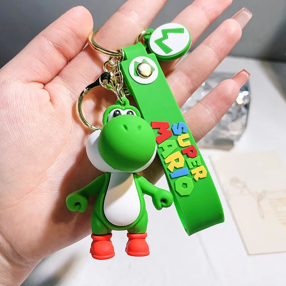 Super Mario Bros Keychain – 27 Cute Cartoon Character Action Figure Toy Doll Gift for Kids
