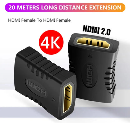 4K HDMI Extender Adapter – Female to Female Audio Video Converter for Monitor, Laptop, PS4/PS3, PC, TV HDMI Cable Extension
