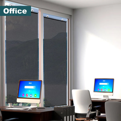 Universal Nail-Free Roller Blinds with Suction Cups - Blackout Sunshade Curtains for Car, Bedroom, Kitchen, and Office Windows, Sun-Shading and Privacy Solution