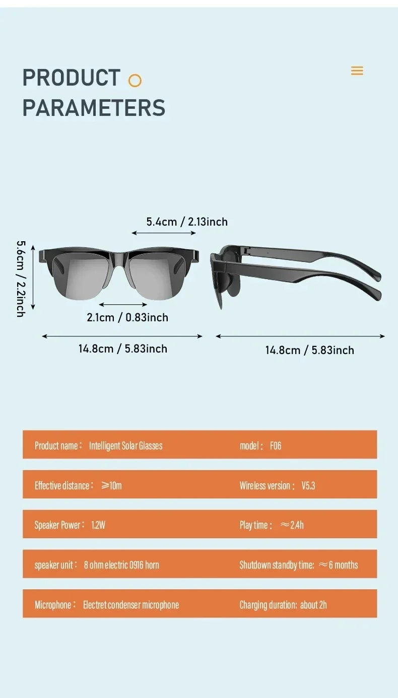 Xiaomi MIJIA Smart Sunglasses — Bluetooth Headphones with HIFI Audio, Blue Light Protection, Waterproof & Anti-UV for Men and Women