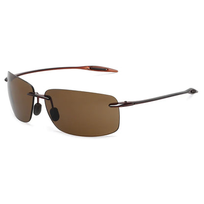 MAXJULI The Matrix Classic Polarized Sports Rimless Sunglasses – Ultralight Rectangle Frame for Men, Driving, UV400 Protection, Model MJ8009