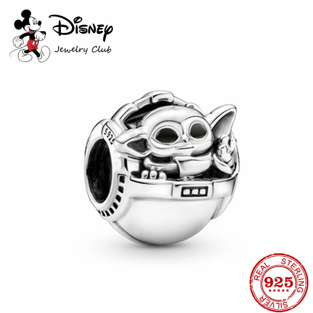 New 925 Sterling Silver Mickey Minnie Vinnie Charm – Beaded Fit for Original Pendant Bracelet, DIY Ladies Jewelry