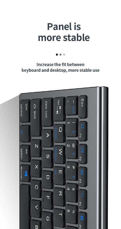 Gray Bluetooth 5.0 & 2.4G Wireless Keyboard Mouse Combo – Rechargeable Full Size Keyboard for Notebook & Laptop