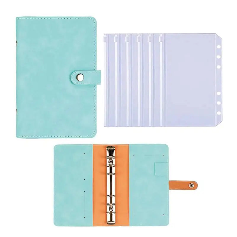 2024 A6 Budget Binder – PU Leather Notebook with Cash Envelopes System, Clip-On Binder Pockets for Money Saving & Bill Organizer Gifts