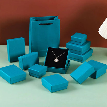 24pcs Jewelry Gift Boxes - 9x9x3cm Velvet Sponge Travel Organizer Cases for Rings Earrings Necklace Storage