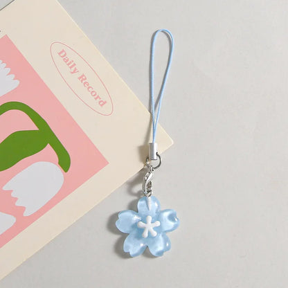Colorful Resin Flower Phone Chain - Fresh Cute Transparent Key Pendant Bag Charm Accessory for Women & Best Friends