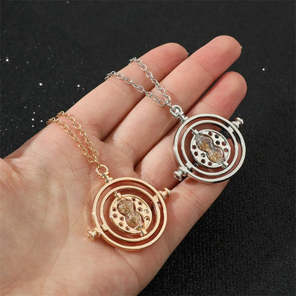 Harry Potter Golden Snitch Time-Turner Hourglass - 360° Rotatable Cosplay Pendant and Wizard Fan Gift