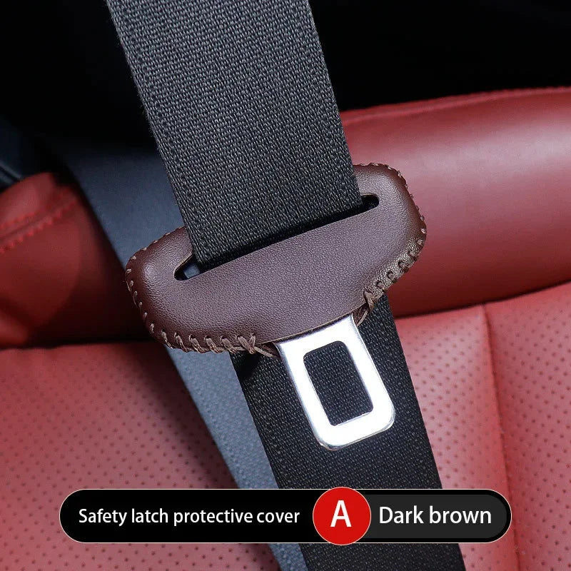 Universal Car Seat Belt Buckle Cover — PU Leather Anti-Collision Protector for Car Interior Accessories