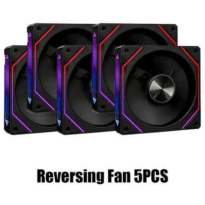 LDPCSJ Prism 5 Pro 120mm ARGB RGB Case Fans – 4PIN PWM 5V 3PIN PC Cooling Kit for CPU Water Cooler Gaming PC Ventilation System