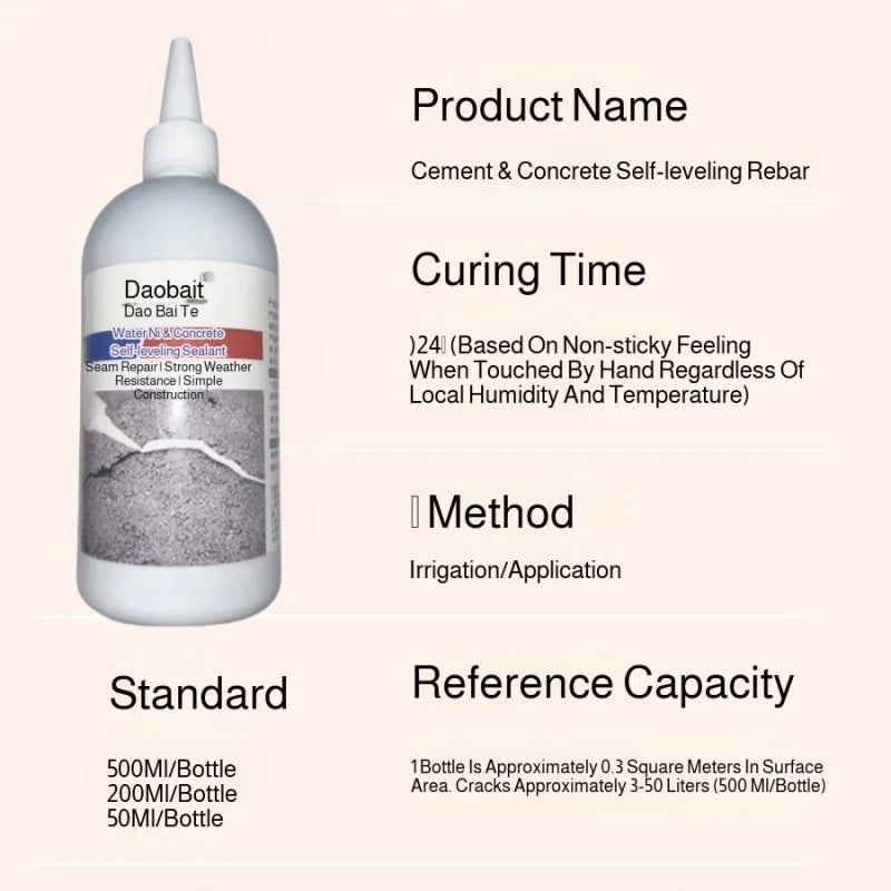 Waterproof Concrete Crack Filler - Quick-Setting Adhesive Leak Repair Sealant for Roofs, Walls, Floors, and Pools