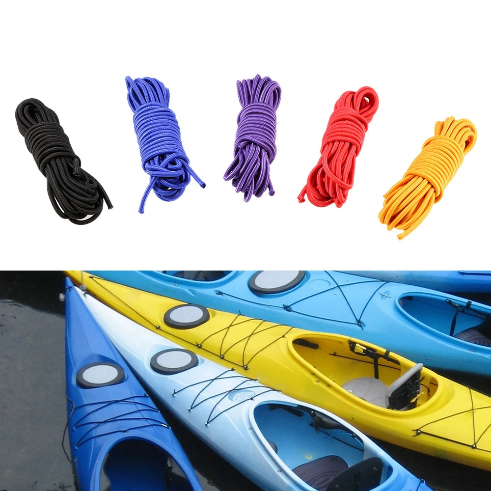 5 Meters 4mm/5mm Kayak Elastic Bungee Cord – Paddle Holder, Deck Rigging & Rear Securing Rope for Boats