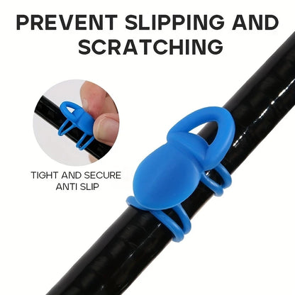 Silicone Fishing Hook Fixers - 5-Piece Elastic Anti-Slip Rod Hook Clips