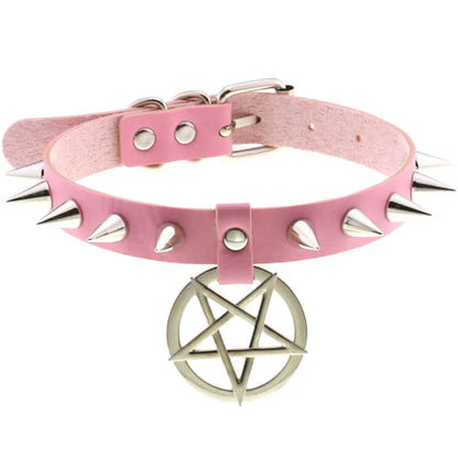Harajuku Cosplay Rivet Star Punk Rock Gothic Collar — Sexy PU Leather Heart Cross Spike Choker Jewelry for Women
