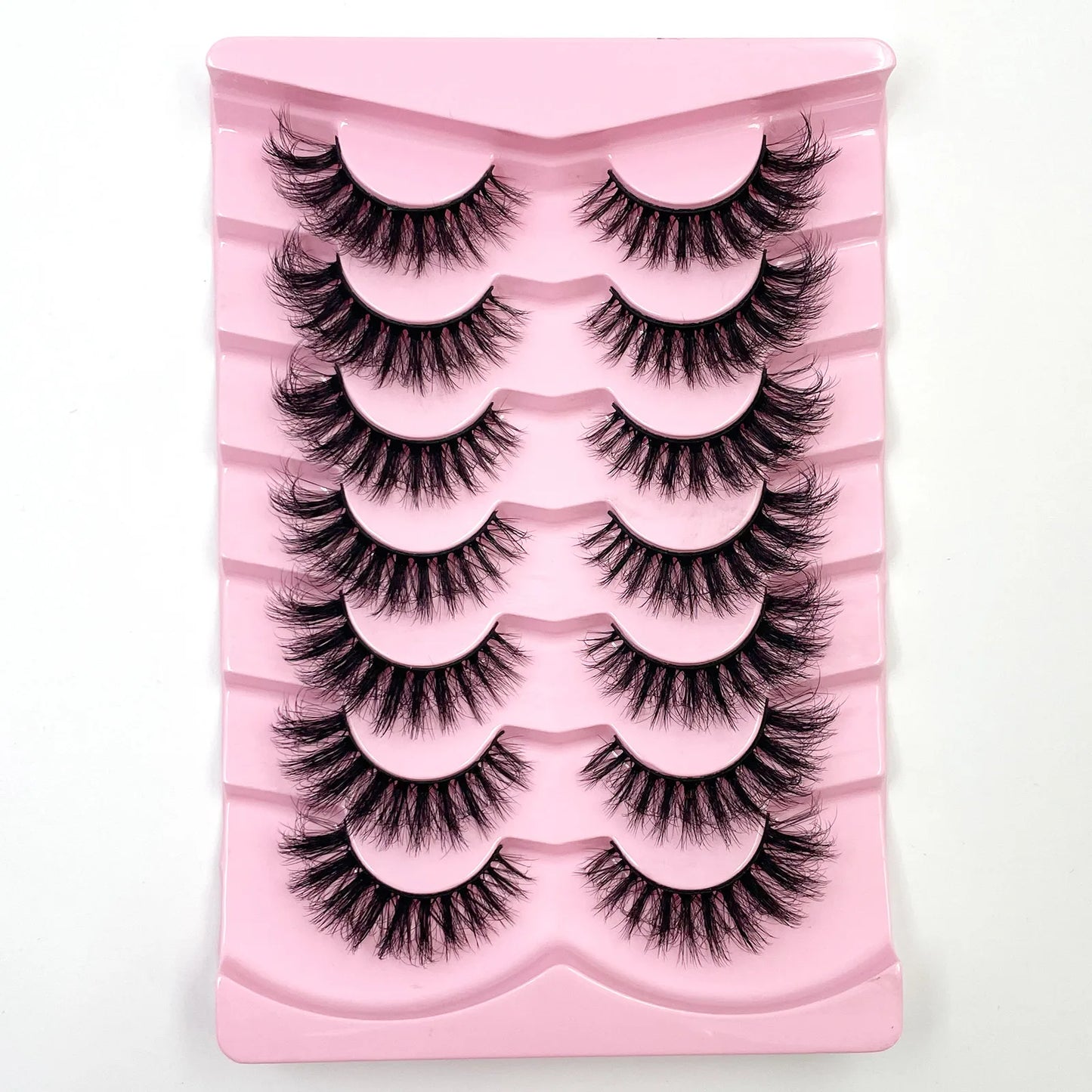 7 Pairs 3D Mink Fur False Eyelashes – Thick Short Dramatic Natural Look Makeup Lashes Wholesale