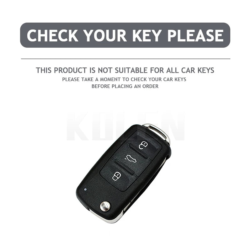 ABS Carbon Fiber Car Key Case Cover for VW, SEAT & Skoda – Fits Polo, Golf, Passat, Beetle, Tiguan, Leon, Altea, Octavia, Kodiaq