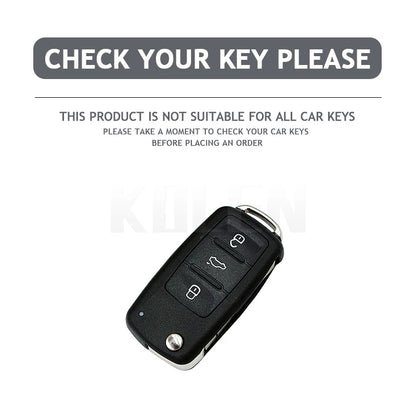 ABS Carbon Fiber Car Key Case Cover for VW, SEAT & Skoda – Fits Polo, Golf, Passat, Beetle, Tiguan, Leon, Altea, Octavia, Kodiaq